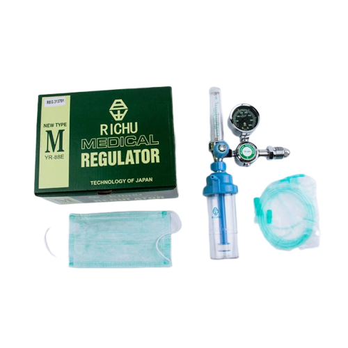 Oxygen Pressure Gas Regulator Inhaler O2 Pressure Reducer Oxygen Gauge Flow Meter, Buoy Type Male Thread and Tube